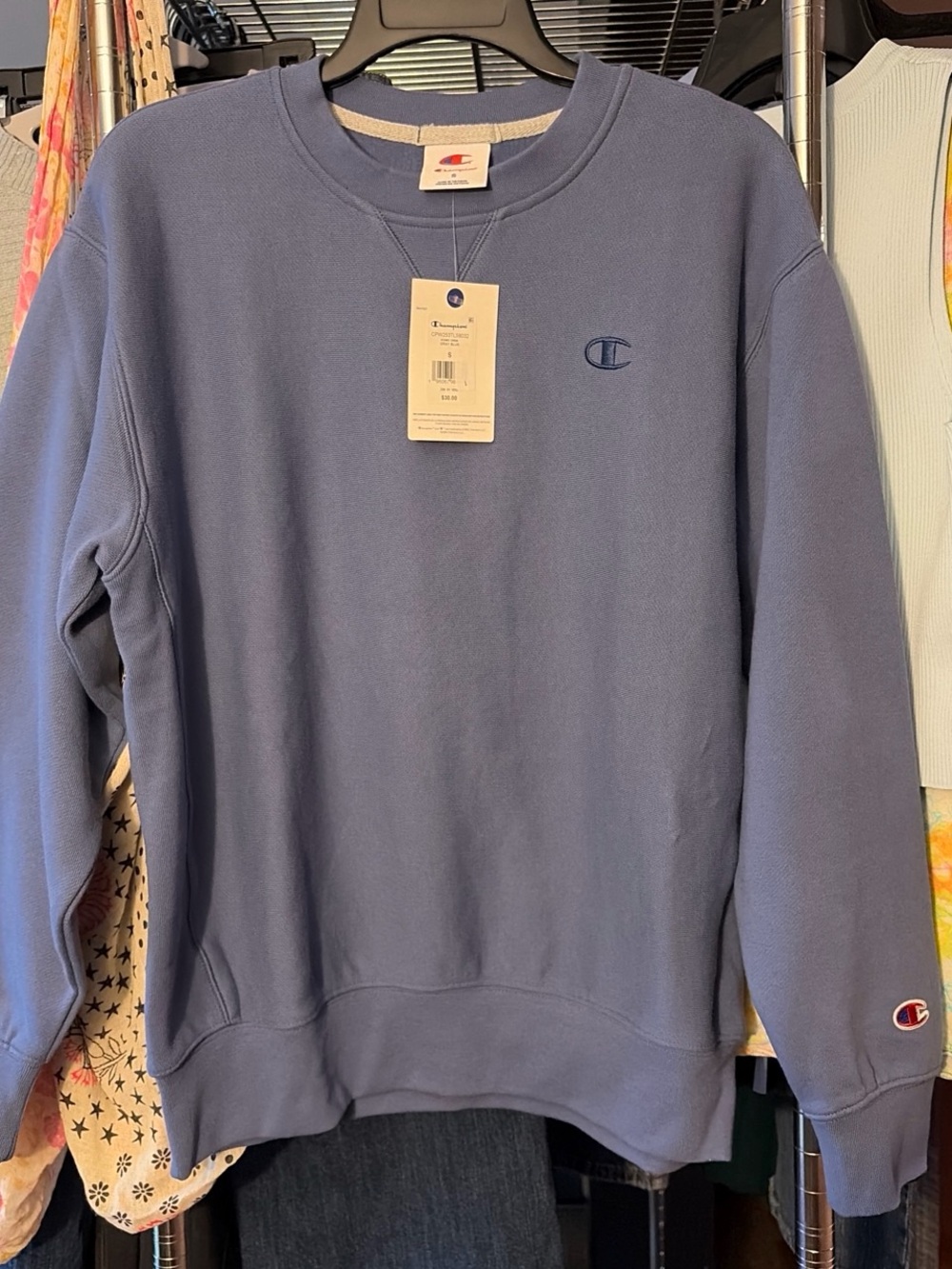 NWT Champion USA Athletic Sweatshirt Gray Blue Small